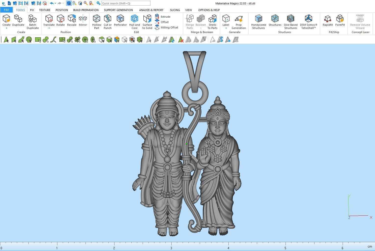 Sita Ram 3D Print Pendant File - 0046 3D print model_9