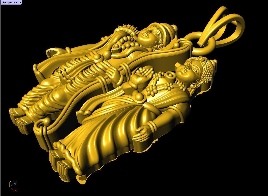 Sita Ram 3D Print Pendant File - 0046 3D print model_6