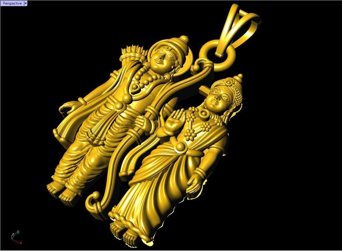 Sita Ram 3D Print Pendant File - 0046 3D print model_5