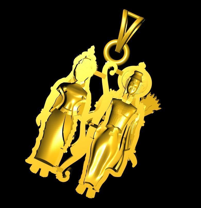 Sita Ram 3D Print Pendant File - 0046 3D print model_7