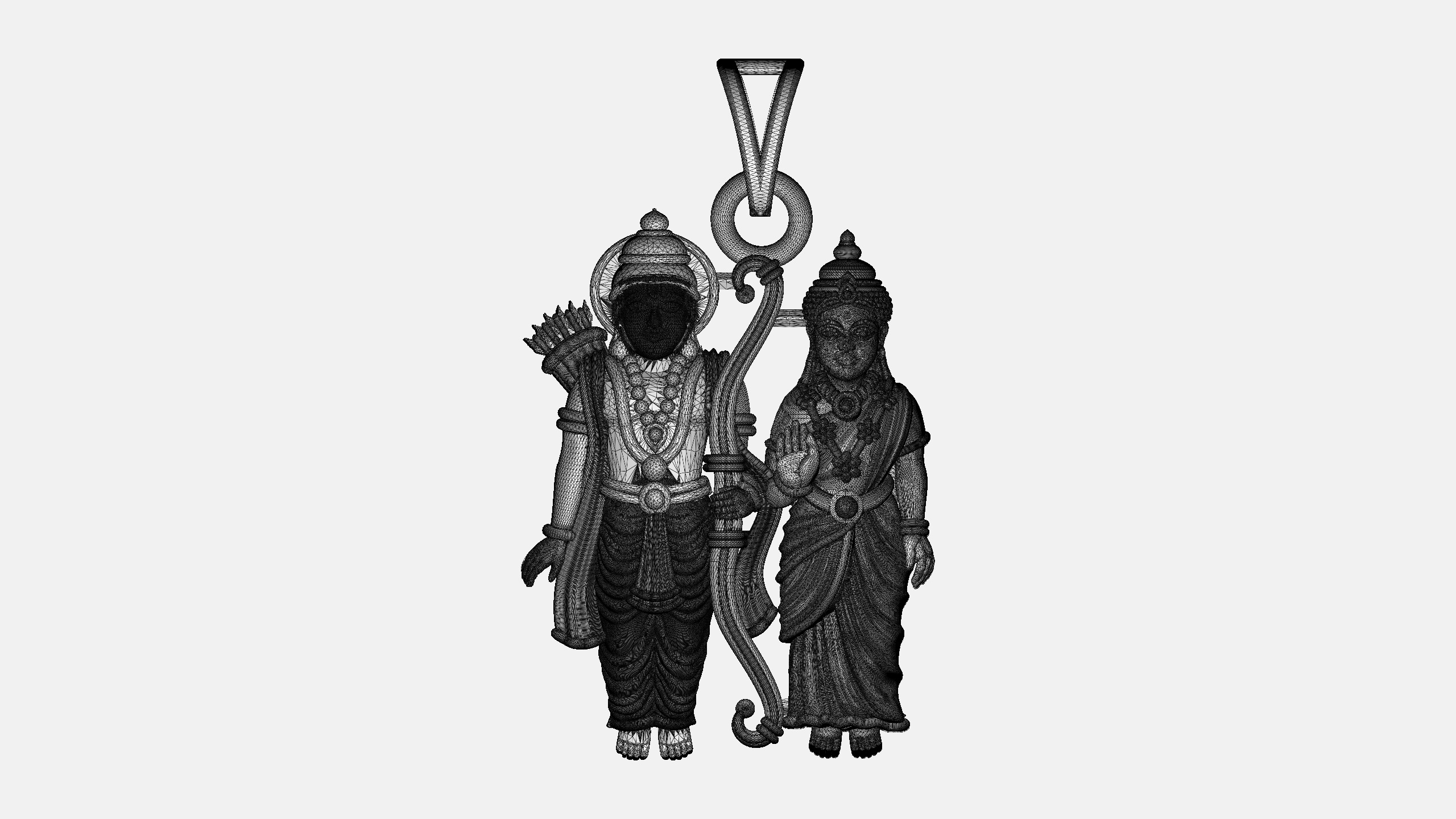 Sita Ram 3D Print Pendant File - 0046 3D print model_10