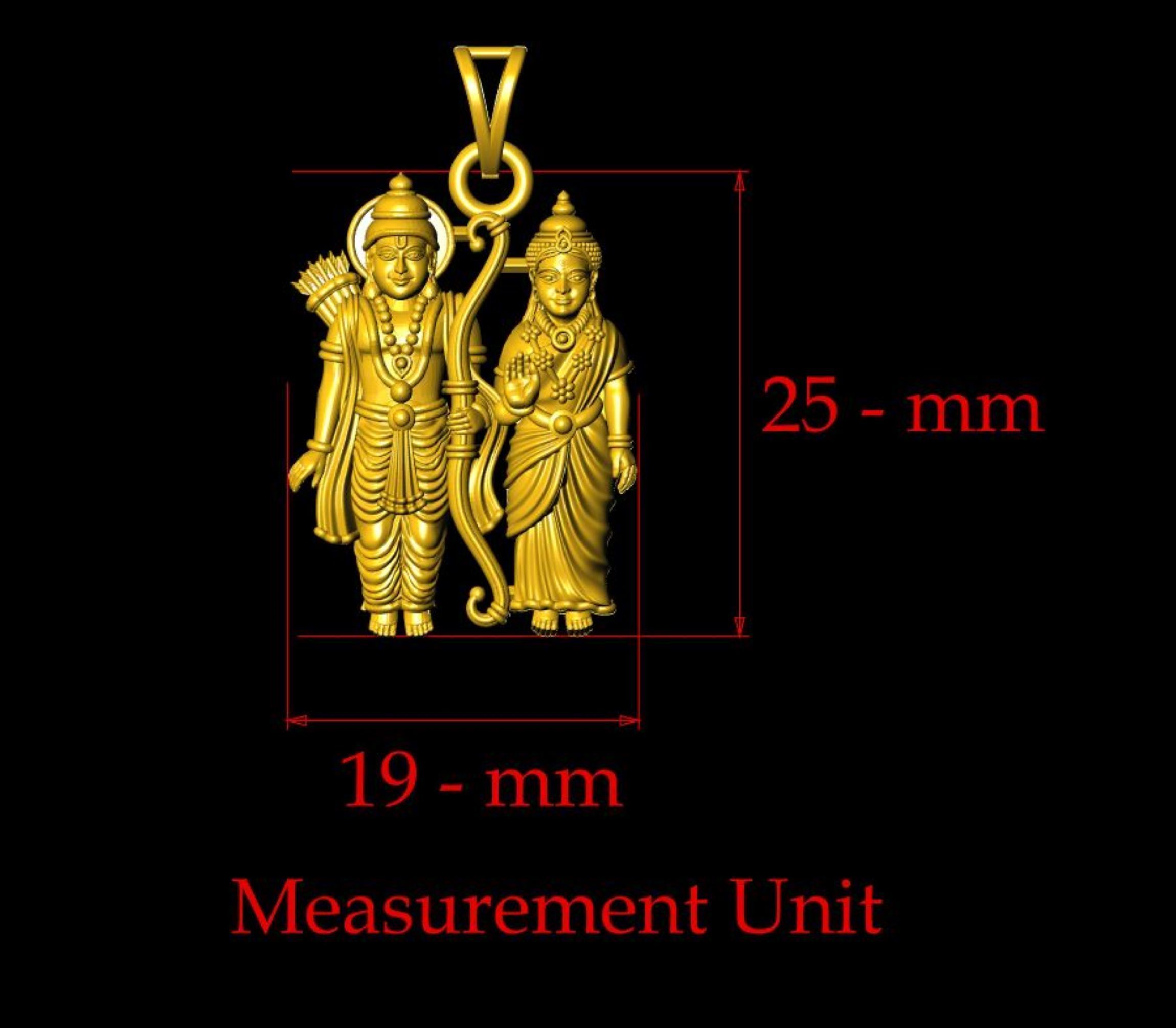 Sita Ram 3D Print Pendant File - 0046 3D print model_1
