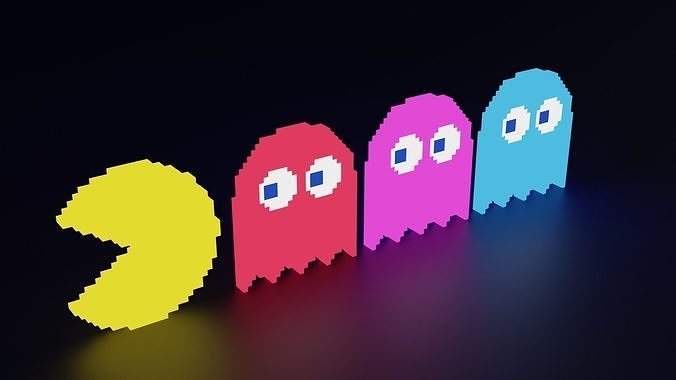 Pacman Characters 3D model