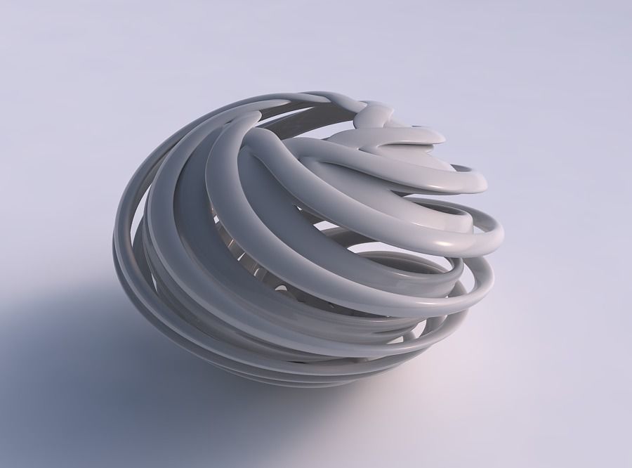 Vase spherical compressed double twisted with collapsed top t... 3D print model_0
