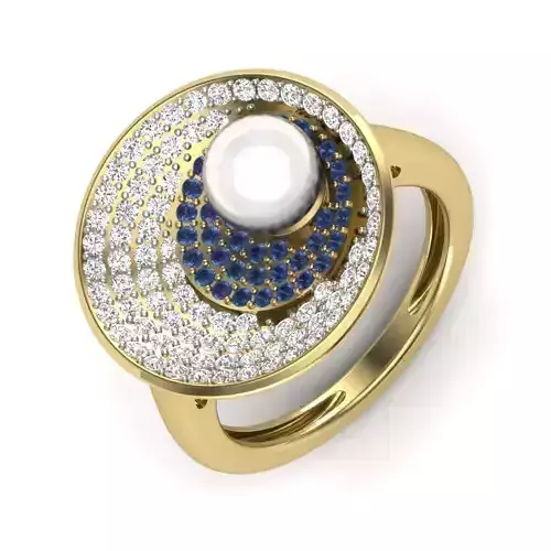 Women Diamond Ring 3dm STL  Render Details - PR-308 DIA
