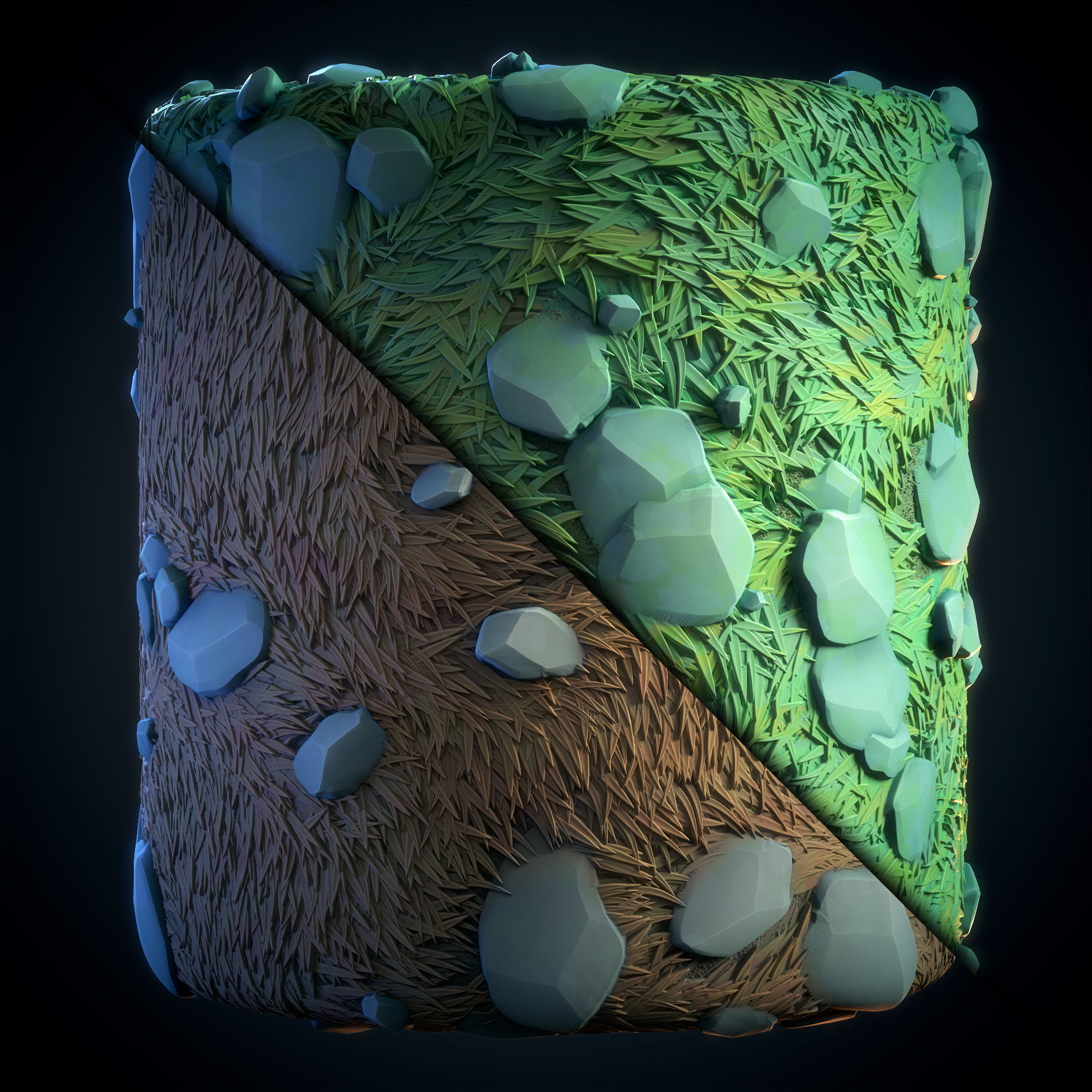 Grass green plain Anime Stylized - VOL 02 - SBsar - Maps Texture_6