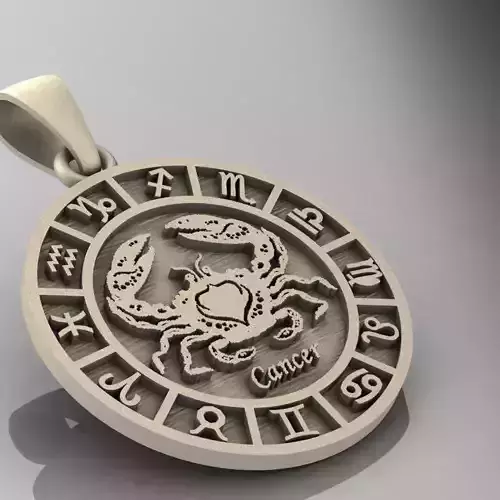 Cancer Zodiac Pendant 3D print model
