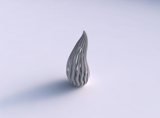 Vase small taper bend wavy with beveled muscle structure long neck