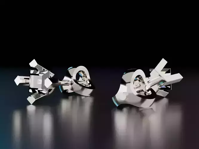 Shape Stud Square Earrings  3D print model