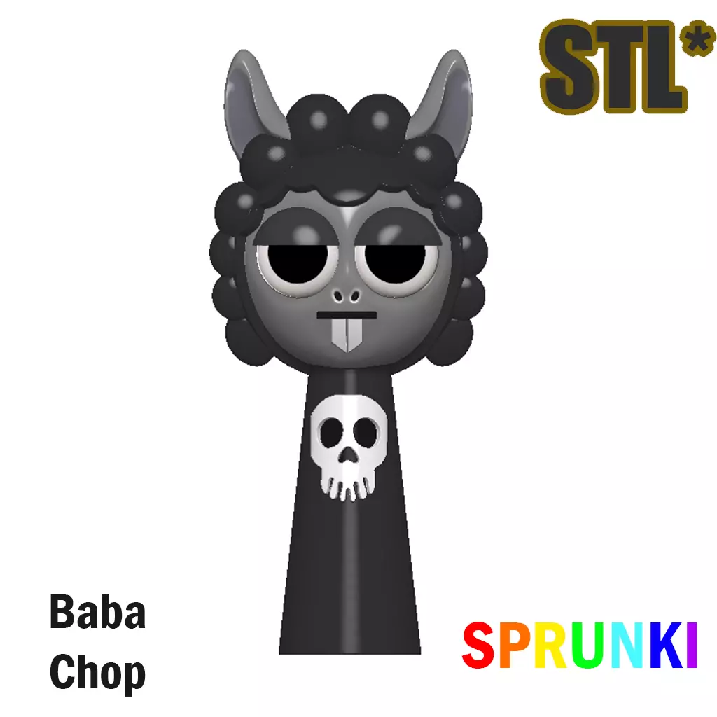 3D Sprunki Incredibox Baba Chop STL 3D Character Fanart 3D print model
