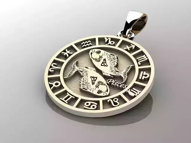 pendant zodiac pisces  3D print model