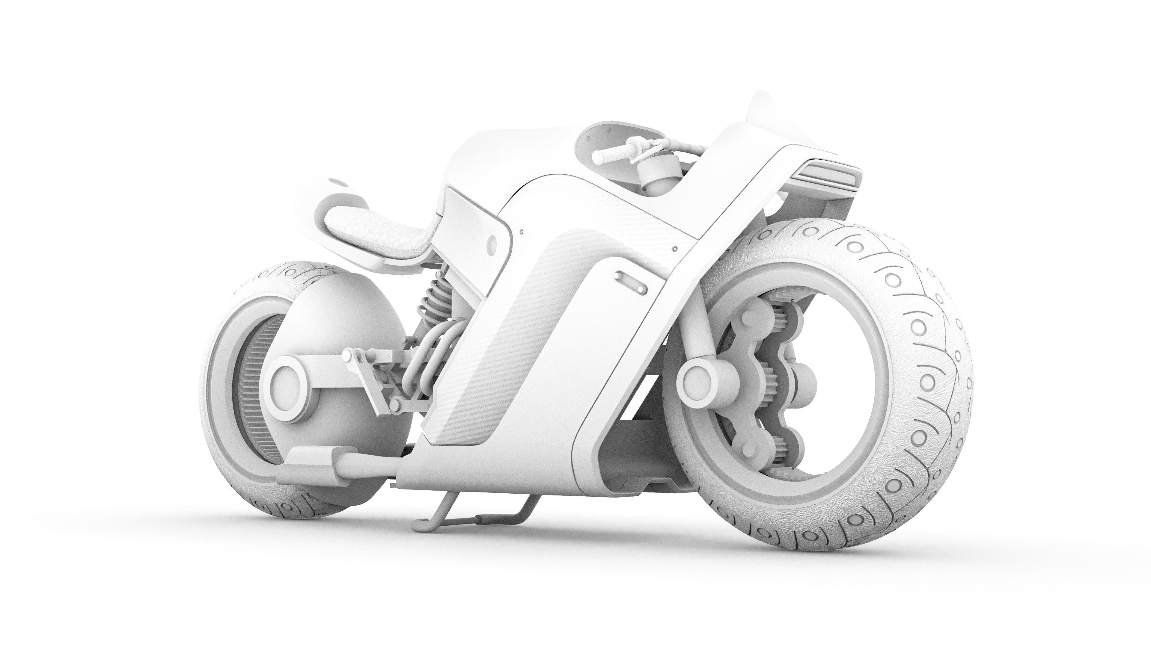 FUTURE RACE BIKE Low-poly 3D model_4