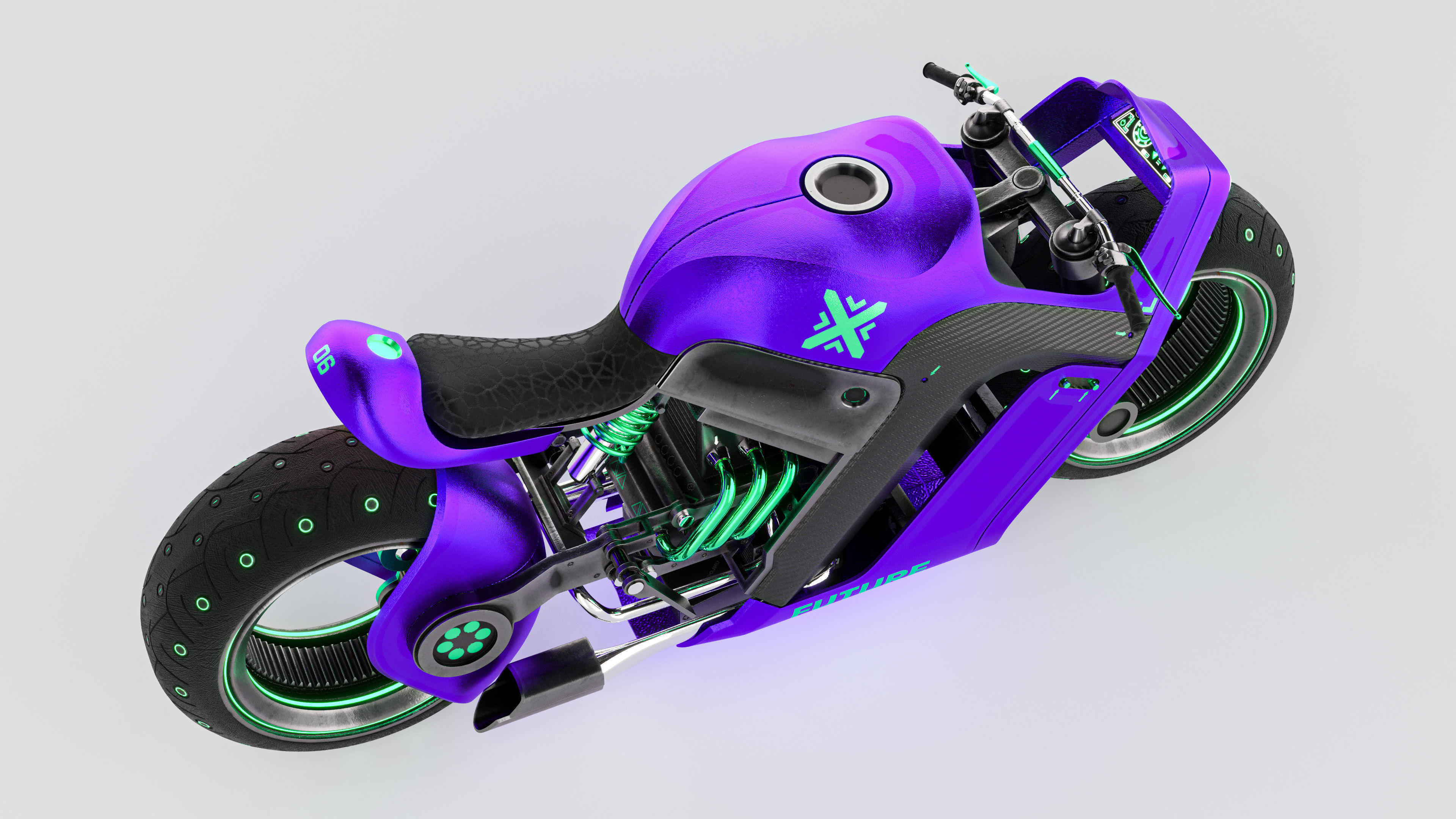 FUTURE RACE BIKE Low-poly 3D model_3