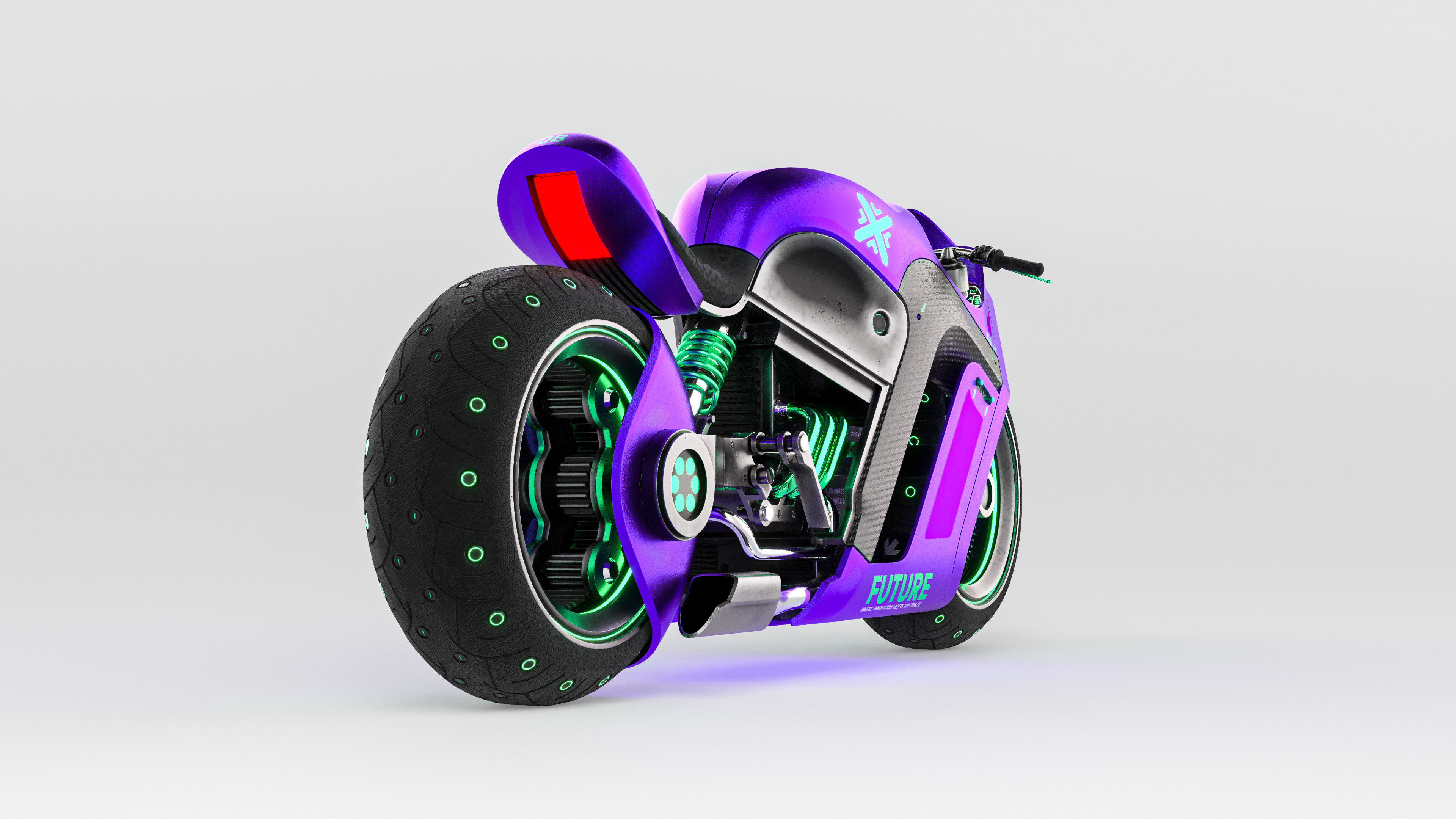 FUTURE RACE BIKE Low-poly 3D model_2