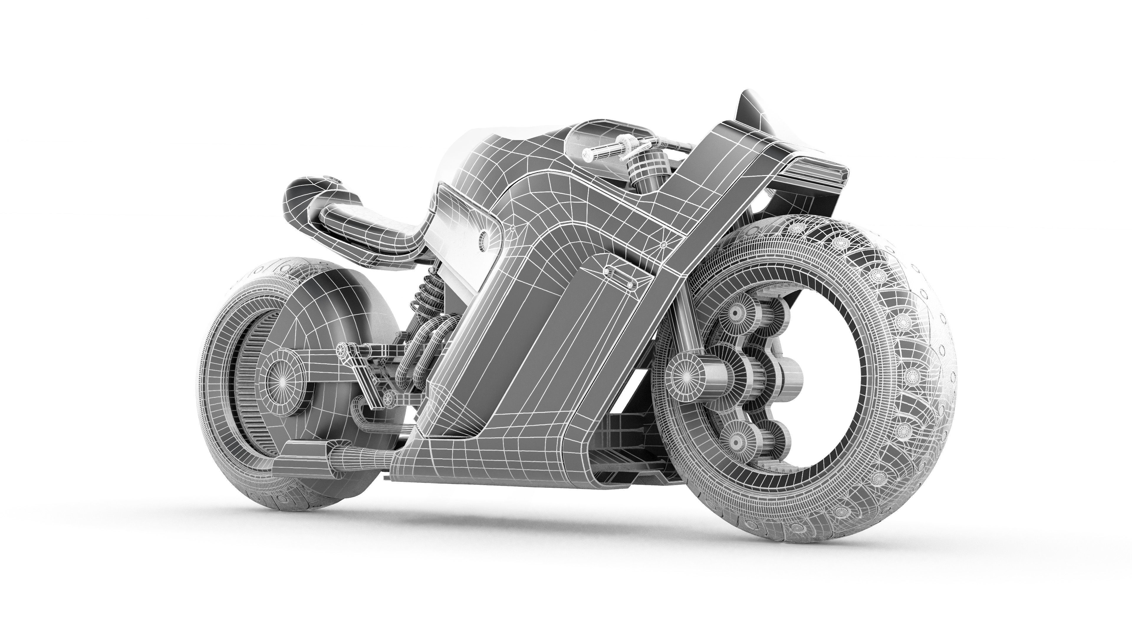 FUTURE RACE BIKE Low-poly 3D model_6