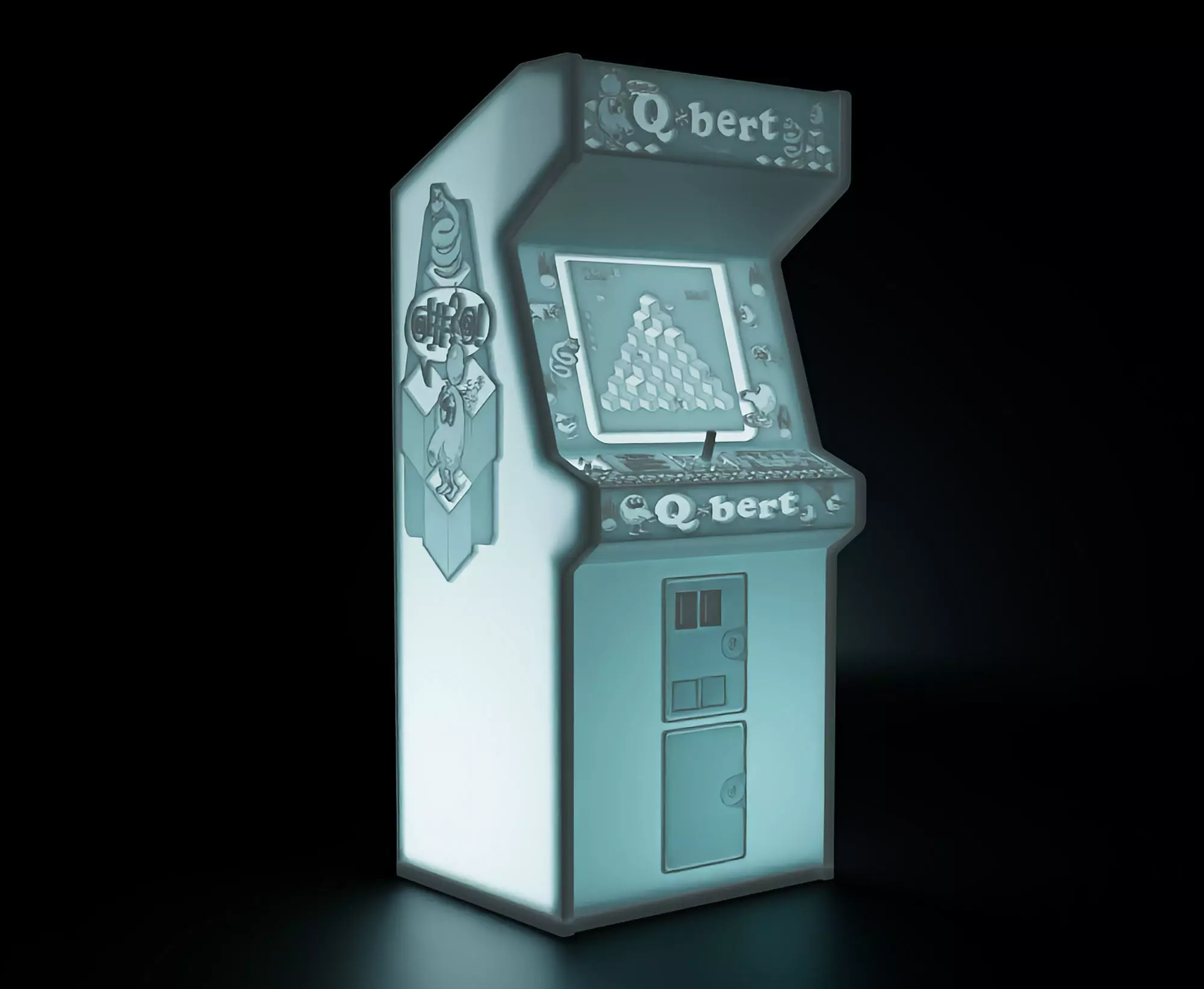 Qbert Arcade Cabinet with Lithophane 3D print model_0