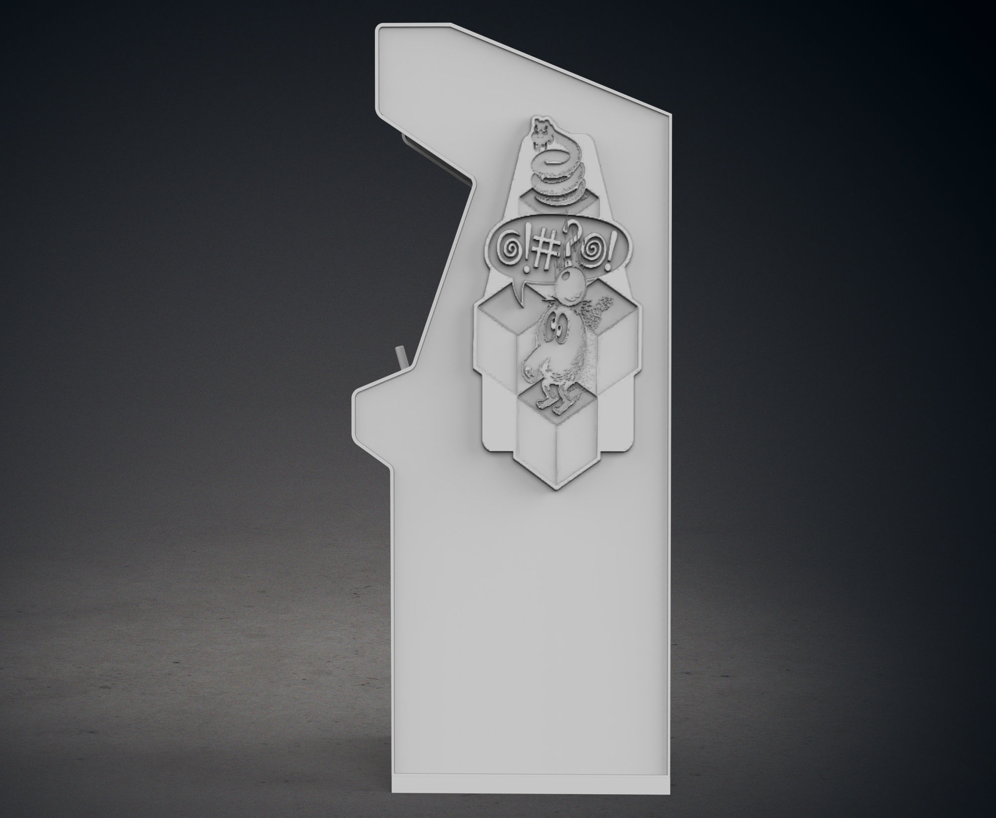 Qbert Arcade Cabinet with Lithophane 3D print model_4