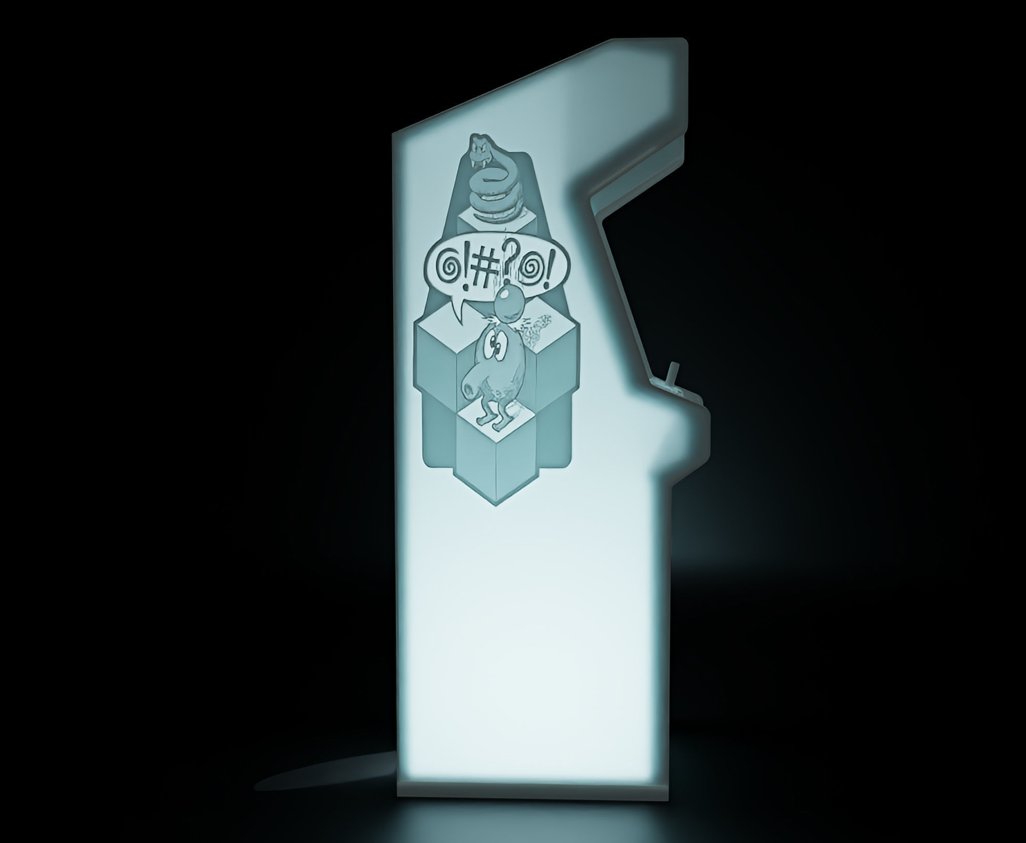 Qbert Arcade Cabinet with Lithophane 3D print model_1