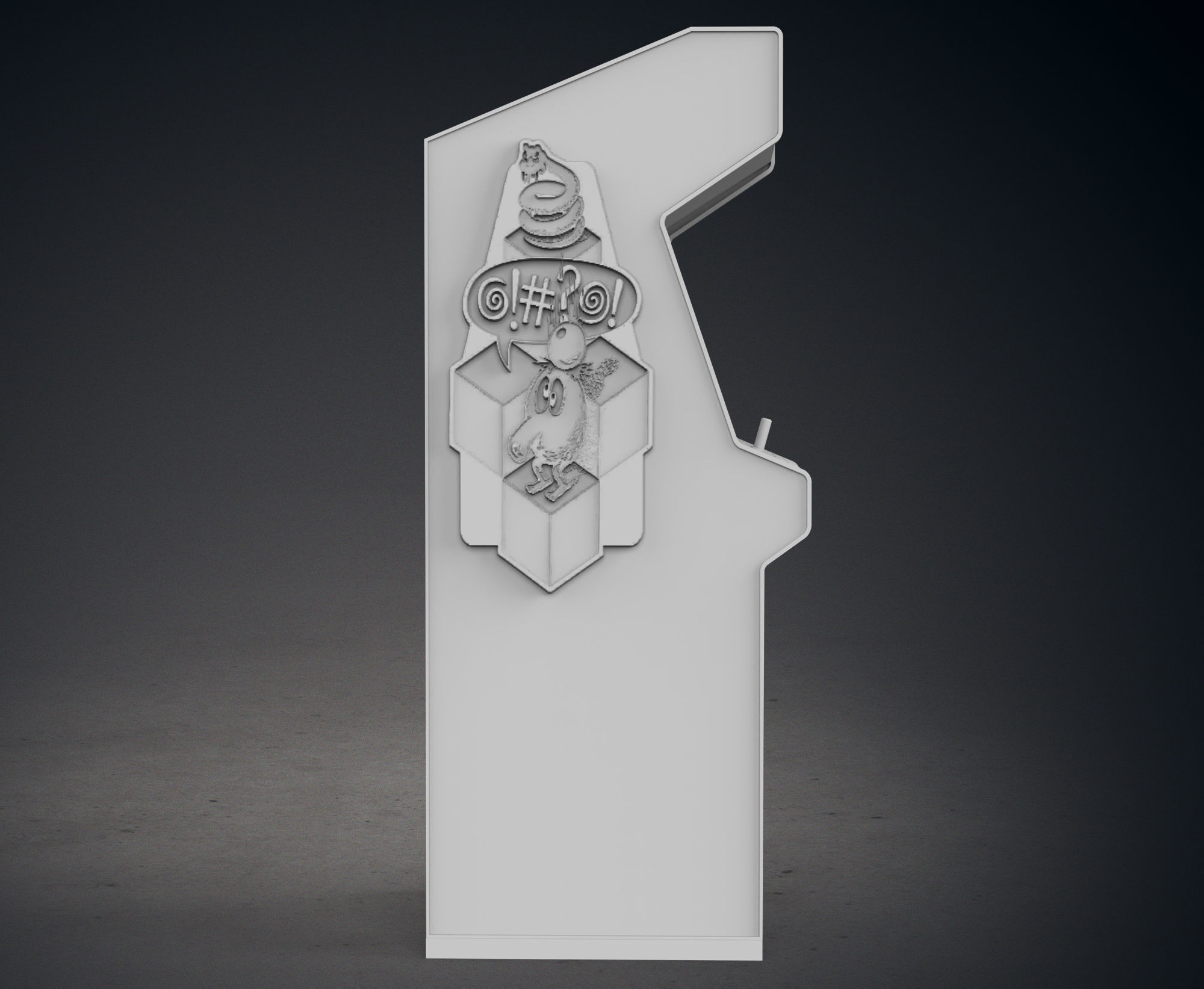 Qbert Arcade Cabinet with Lithophane 3D print model_8