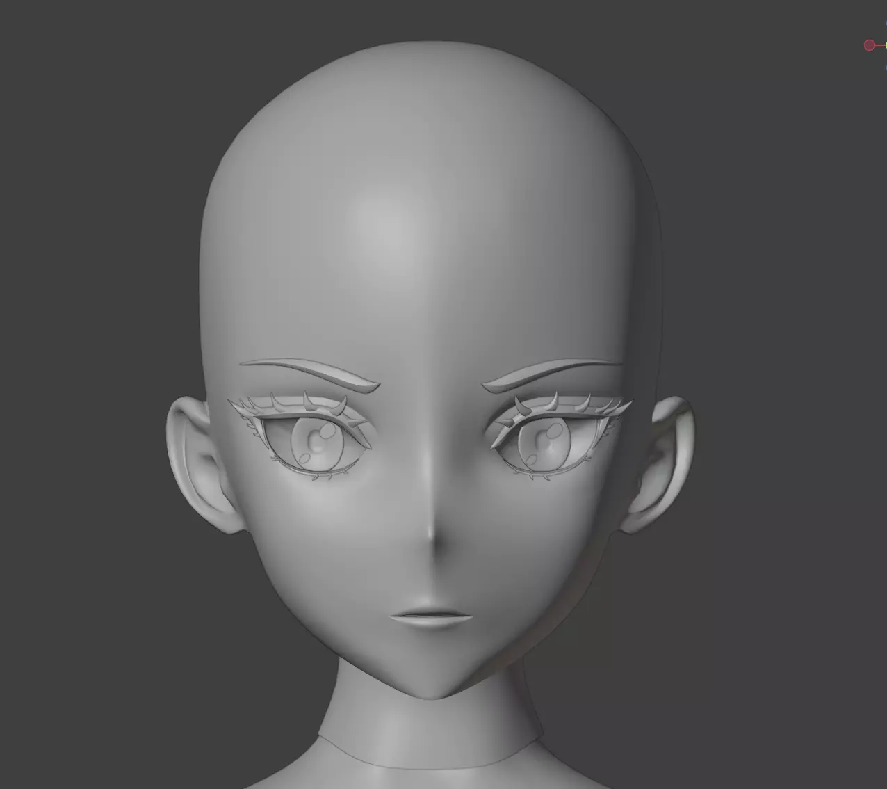 Anime Girl Base Mesh Low-poly 3D model_12