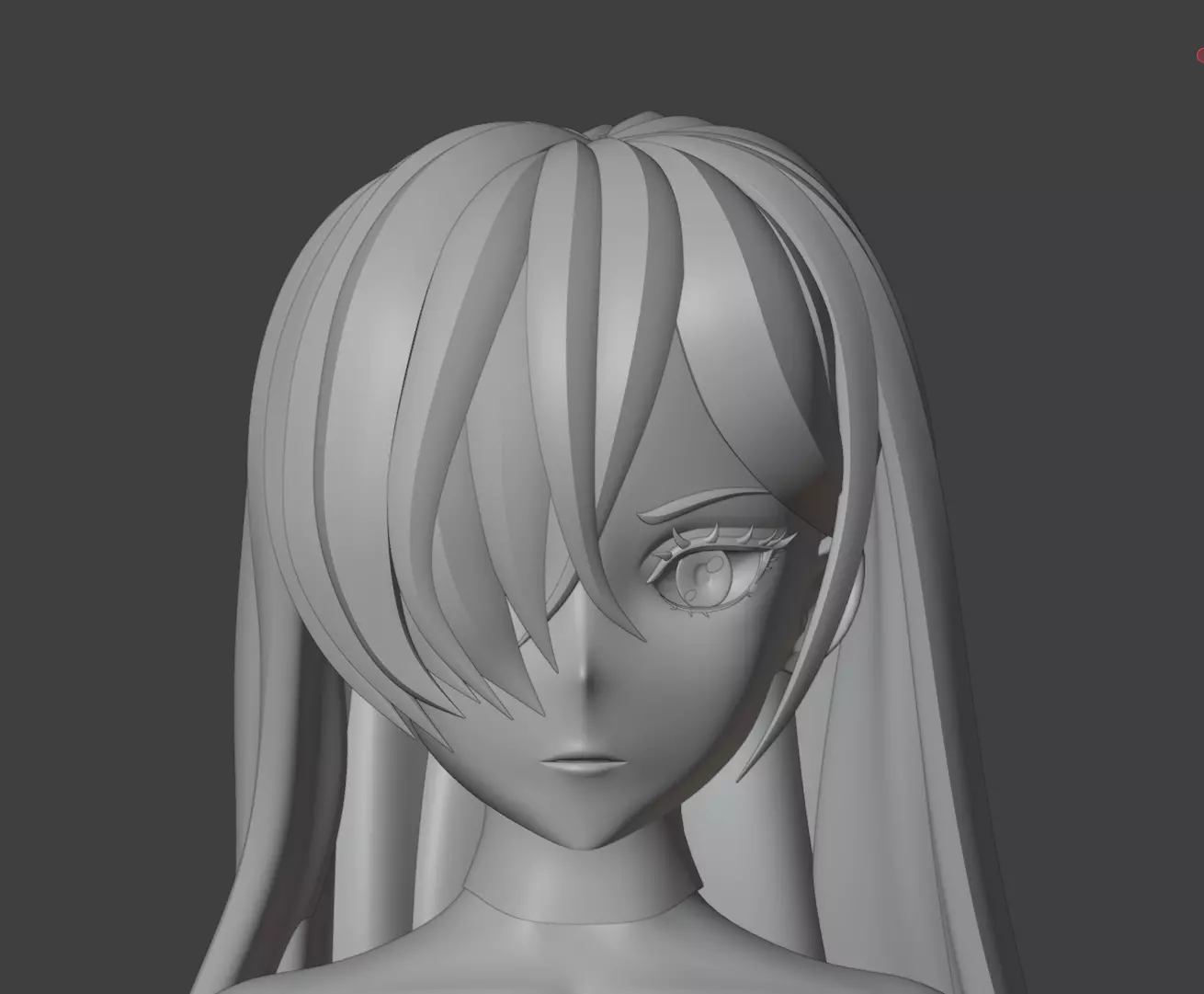 Anime Girl Base Mesh Low-poly 3D model_14