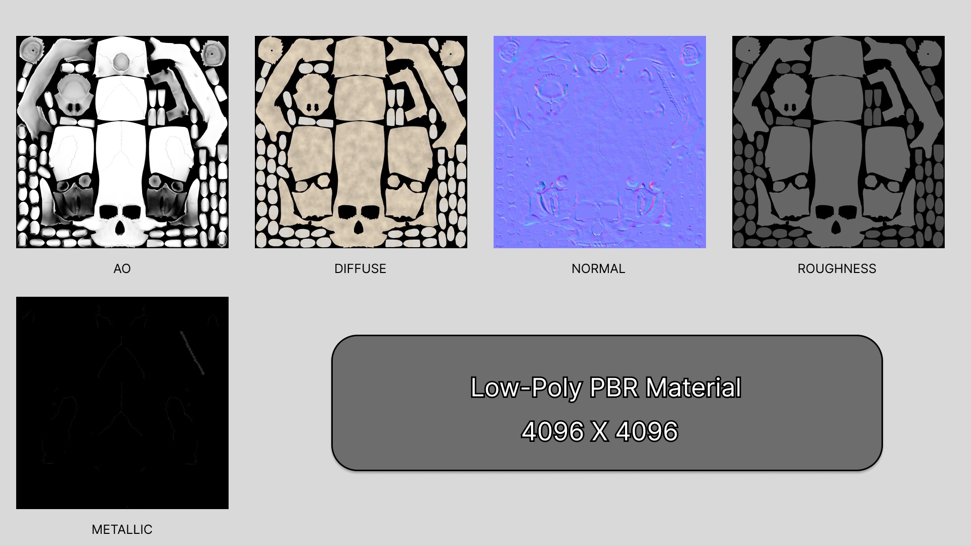 Realistic Human Skull High Poly and Low Poly Versions 3D model_19