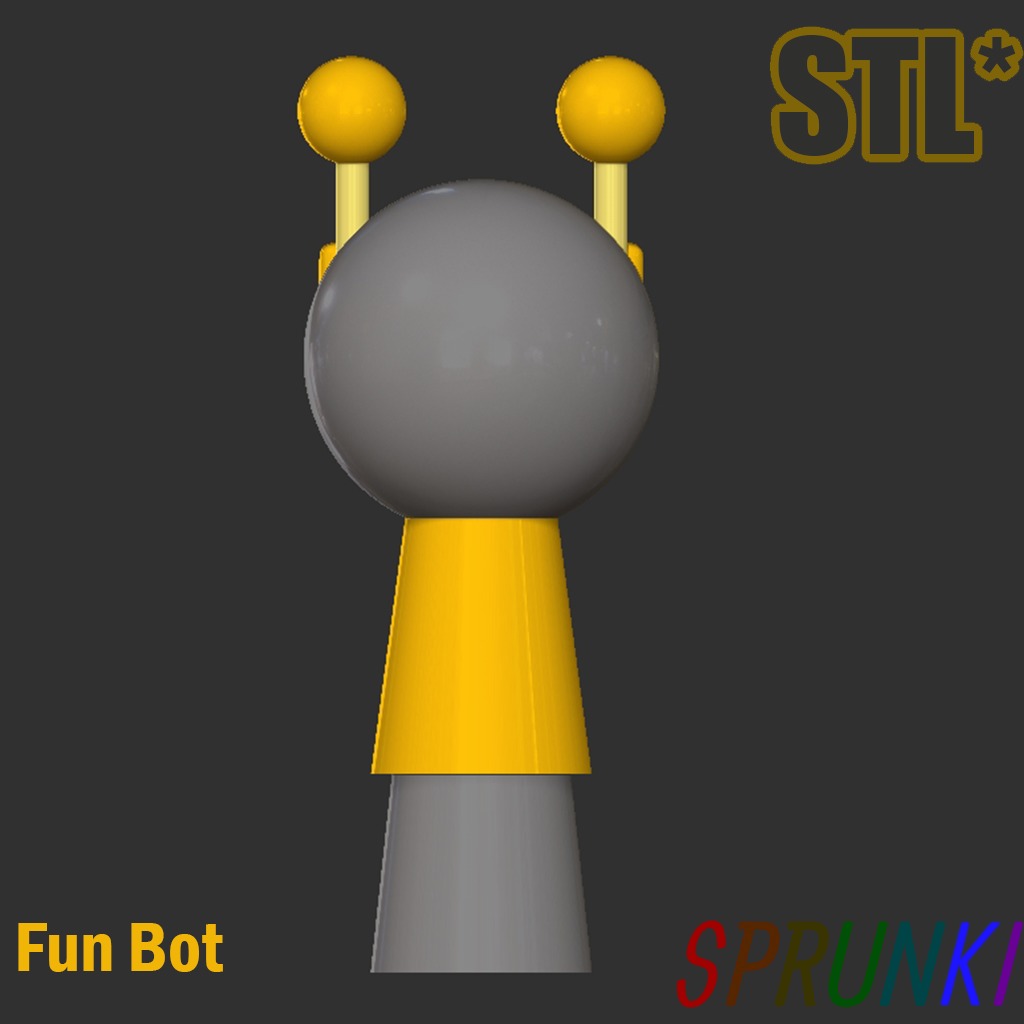 Sprunki Incredibox Fun Bot STL 3D Character Fanart 3D print model_3
