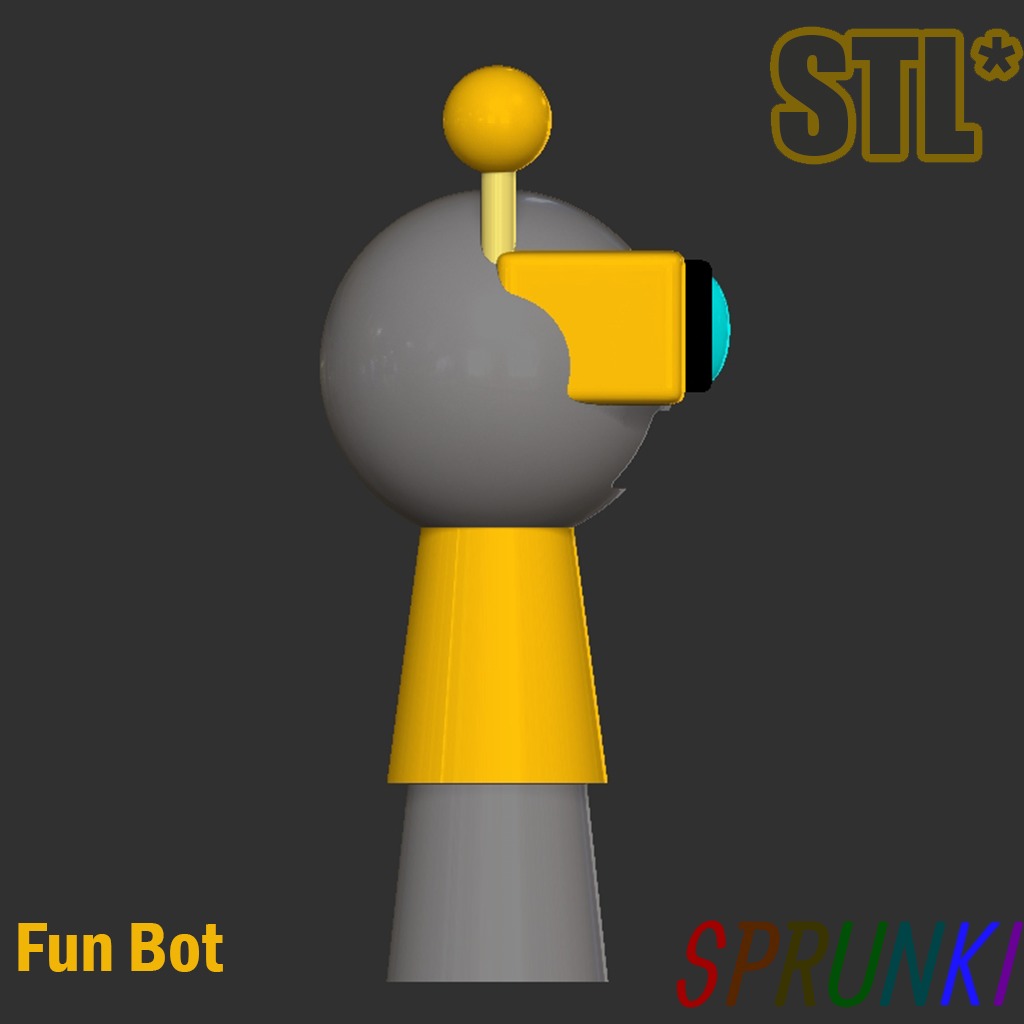 Sprunki Incredibox Fun Bot STL 3D Character Fanart 3D print model_2