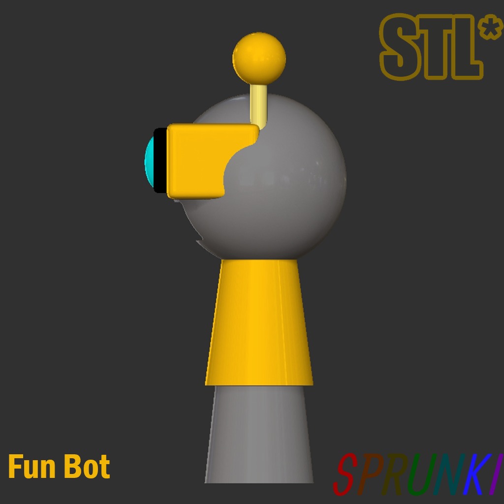 Sprunki Incredibox Fun Bot STL 3D Character Fanart 3D print model_1