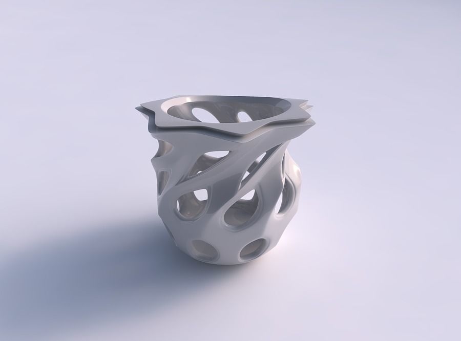 Vase spherical 2 with smooth cuts eccentric 3D print model