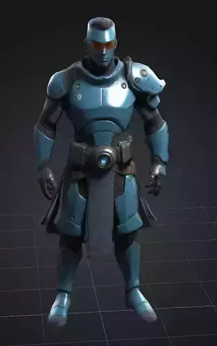 Ultra-Realistic Sci-Fi Fantasy Guard Game-Ready Asset