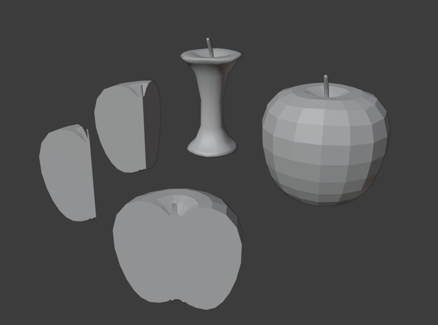 lowpoly apples 3D model_5