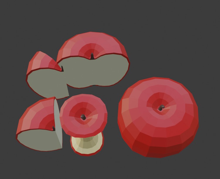 lowpoly apples 3D model_2