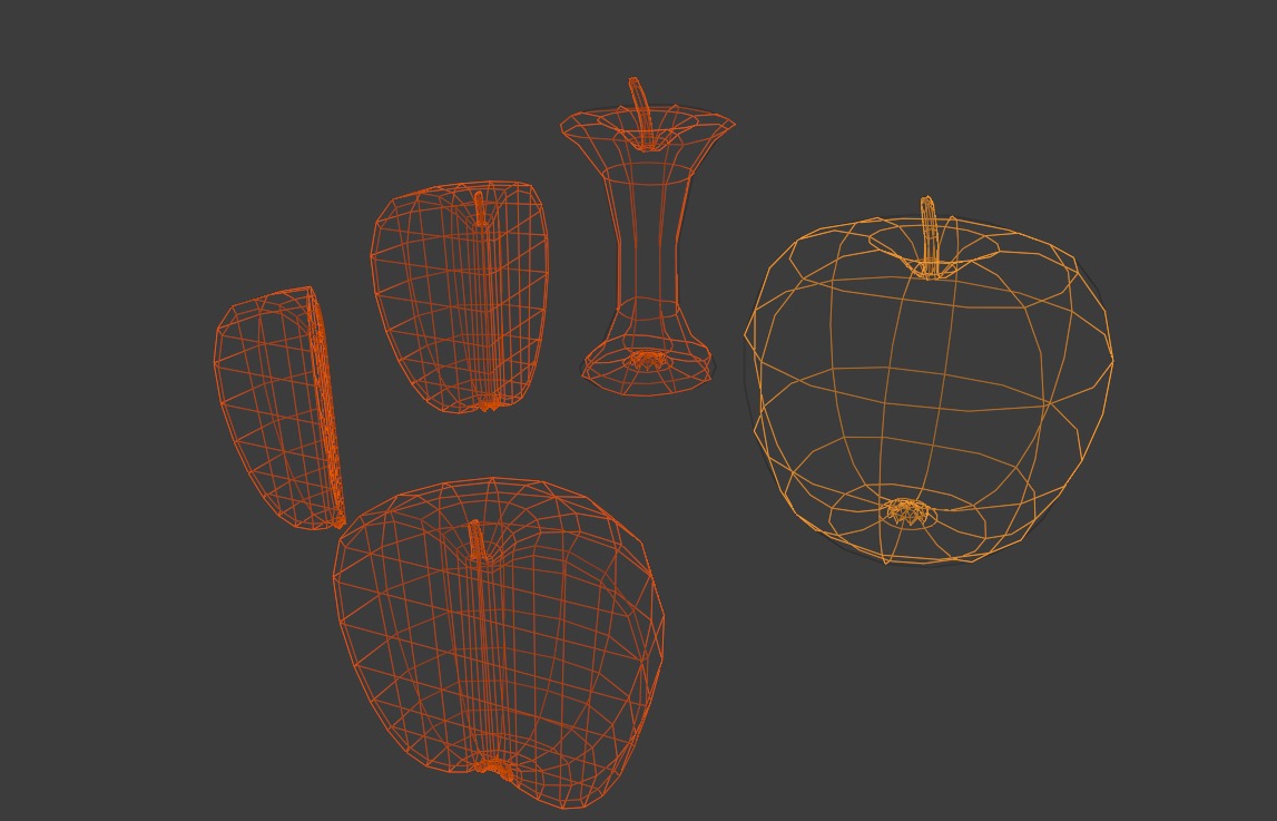lowpoly apples 3D model_4