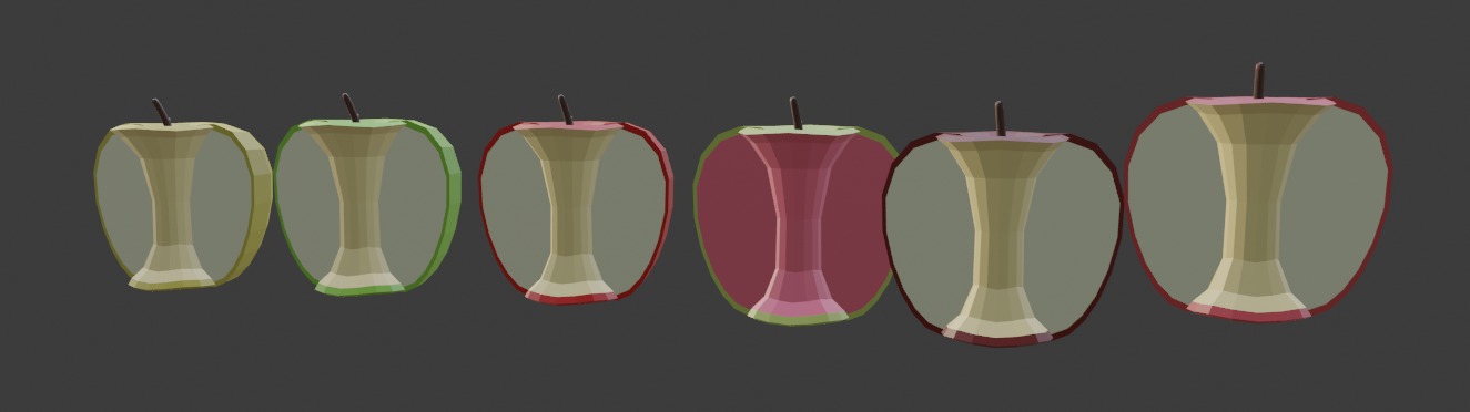 lowpoly apples 3D model_1