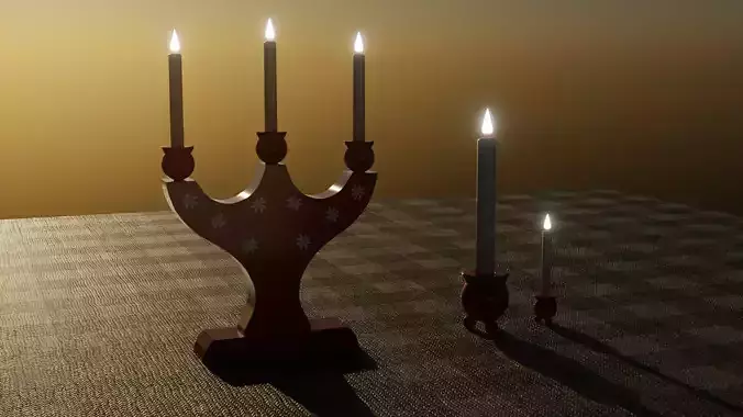 Christmas candle lights  3D model