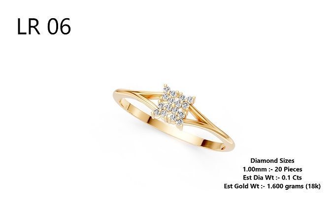 Lightweight Diamond Ring 3D print model