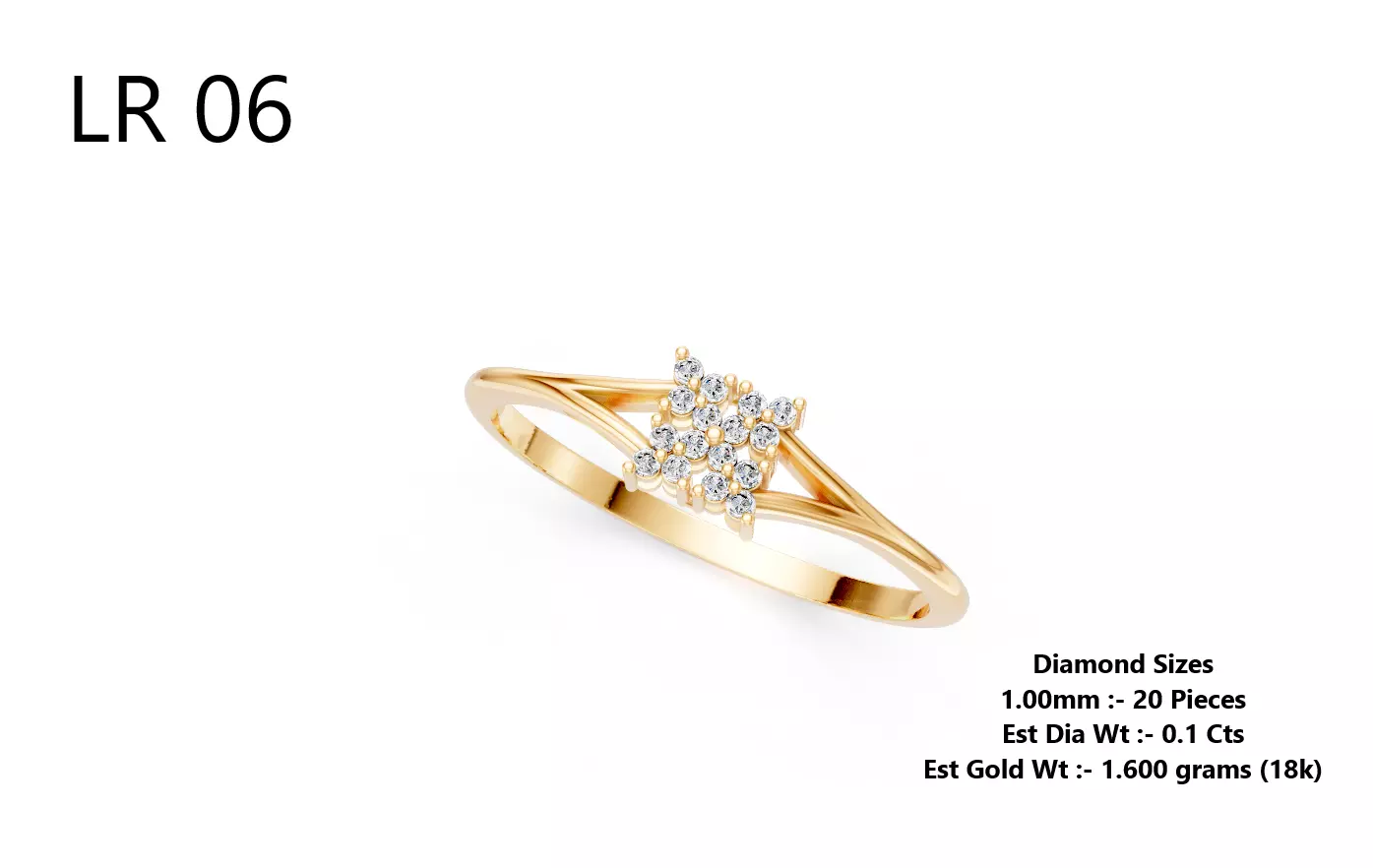 Lightweight Diamond Ring 3D print model