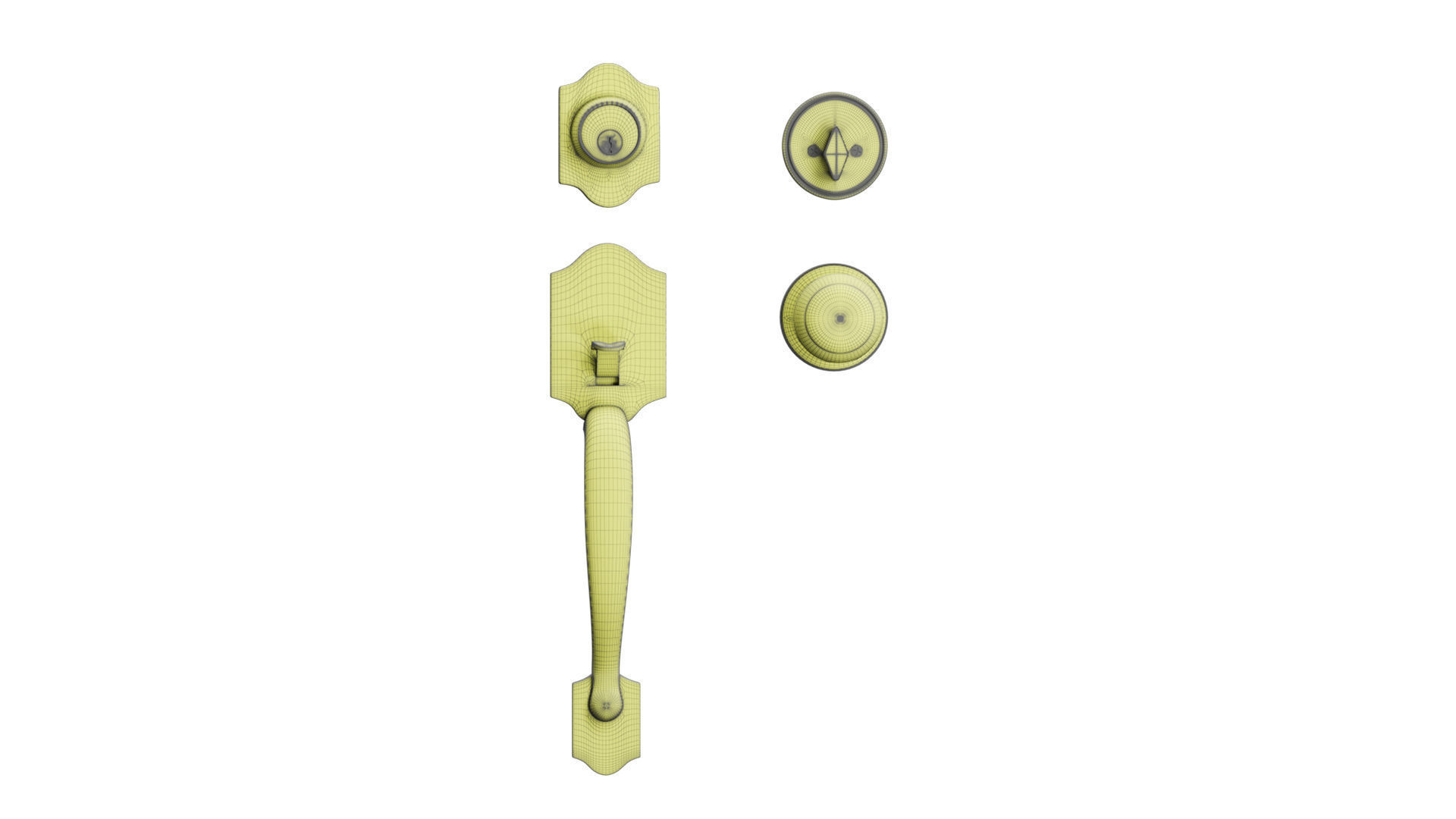 Door Handle and Deadbolt Set Free 3D model_5
