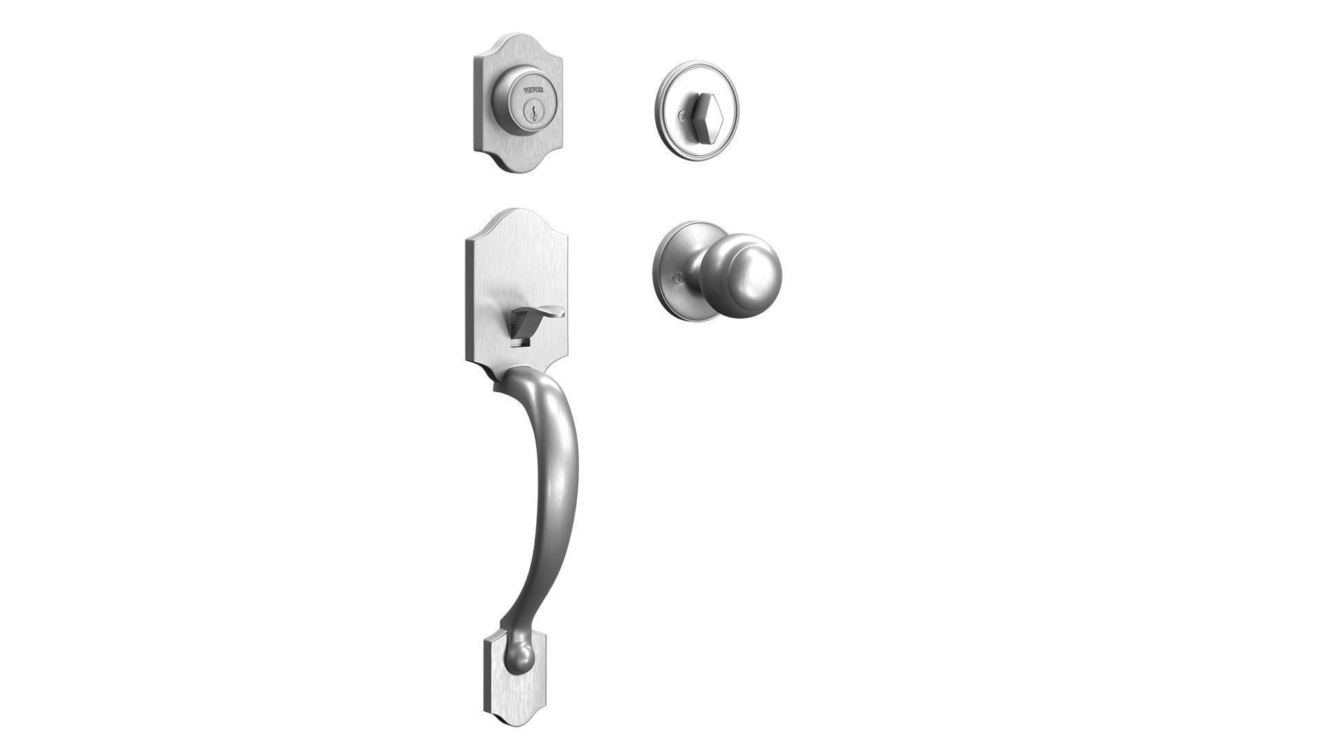 Door Handle and Deadbolt Set Free 3D model_1