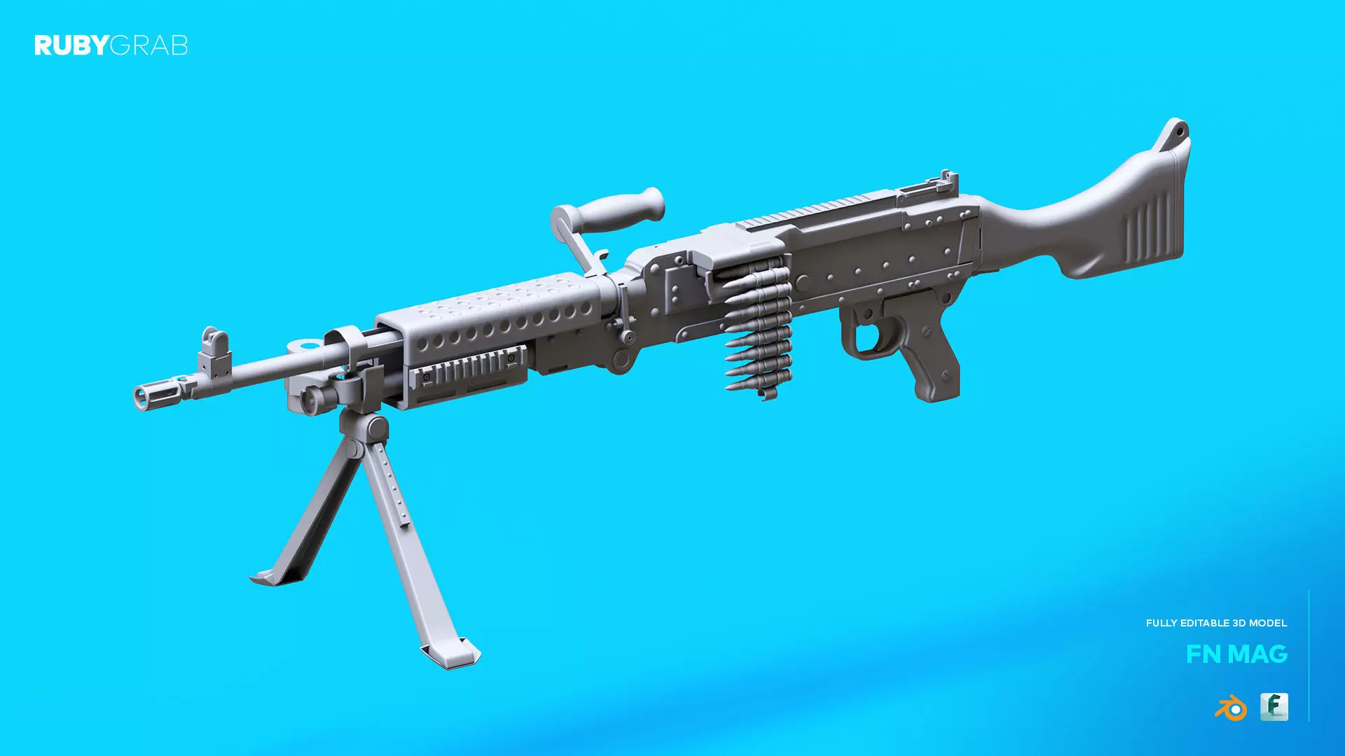 FN MAG 58 Machine Gun 3D model_0