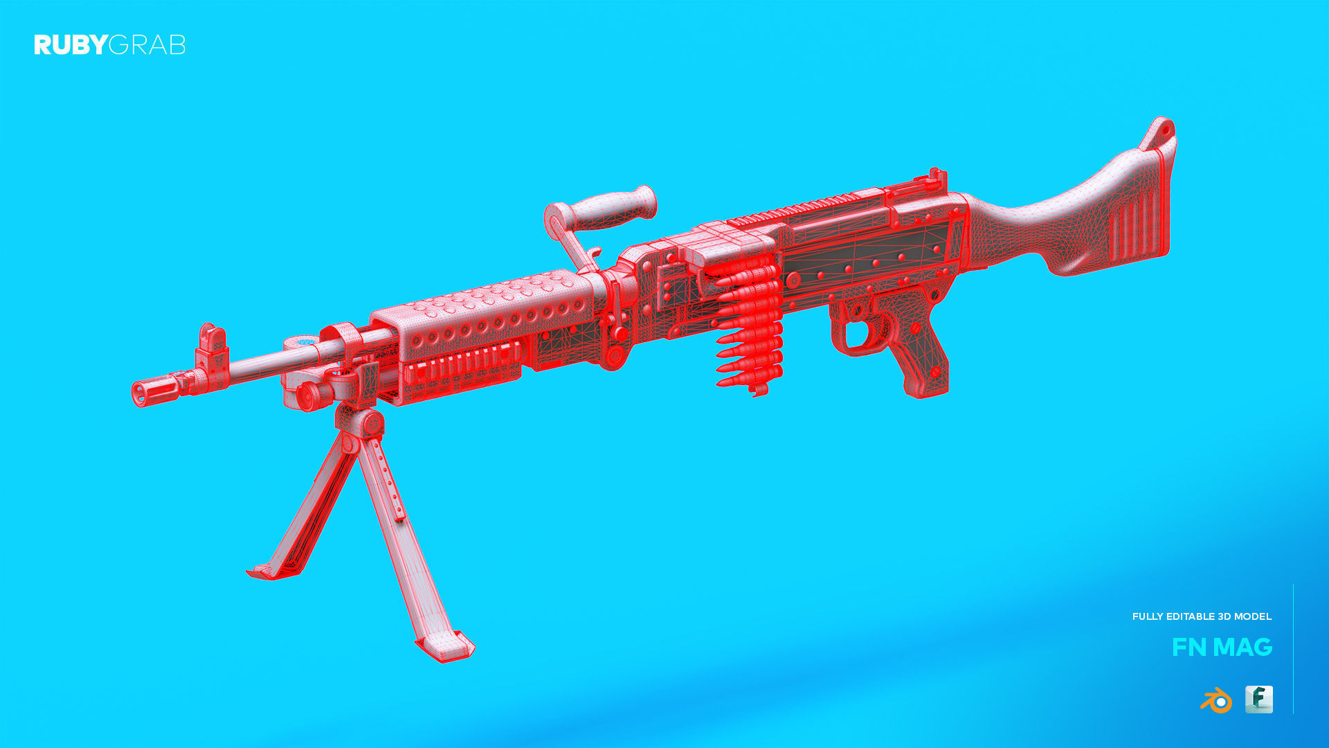 FN MAG 58 Machine Gun 3D model_3