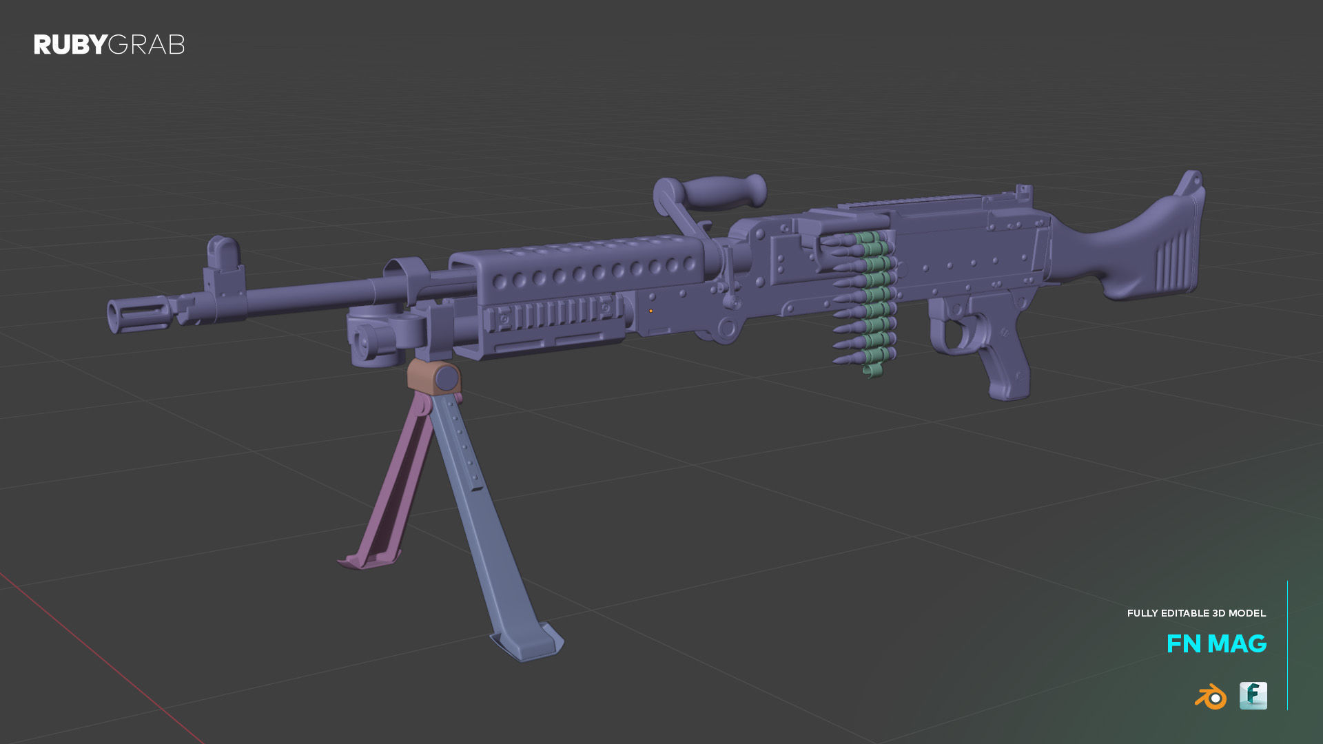 FN MAG 58 Machine Gun 3D model_2
