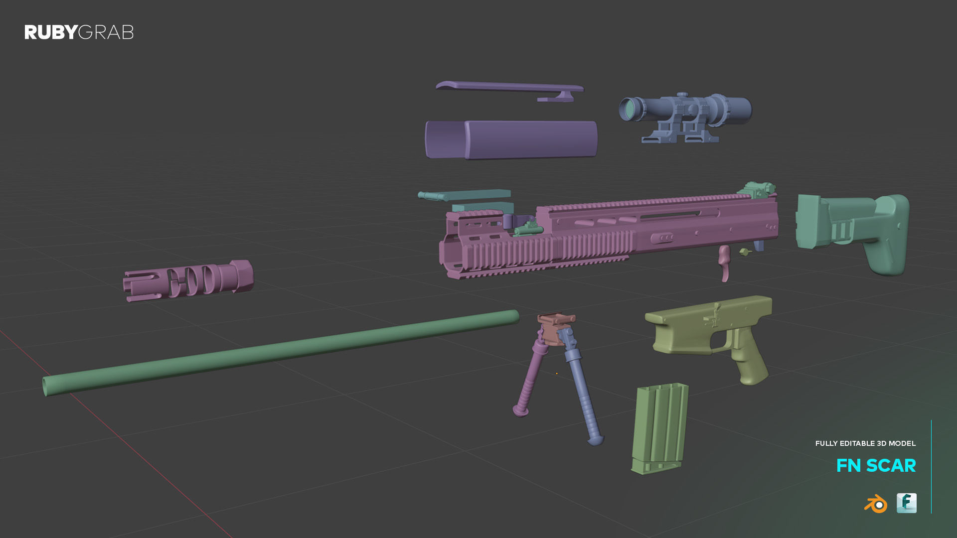 FN SCAR Rifle 3D model_2