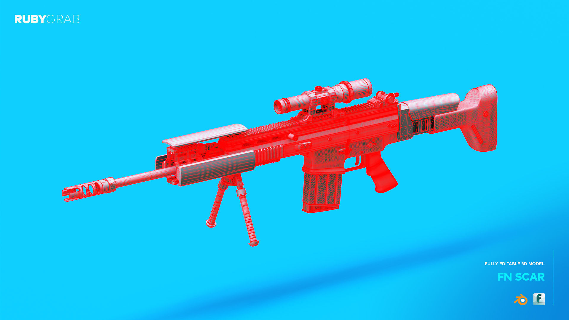 FN SCAR Rifle 3D model_3