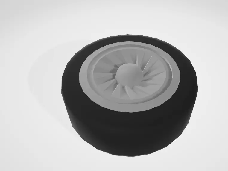 Low-poly wheel 06 Free 3D model_0
