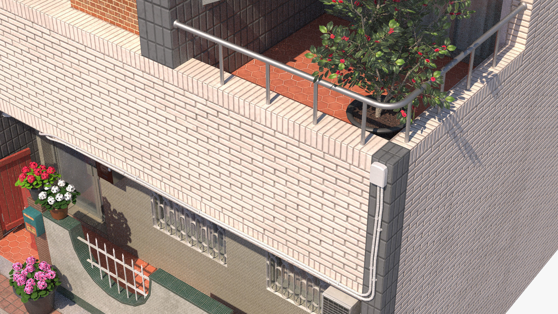 Taiwanese Building 13 Low-poly 3D model_11