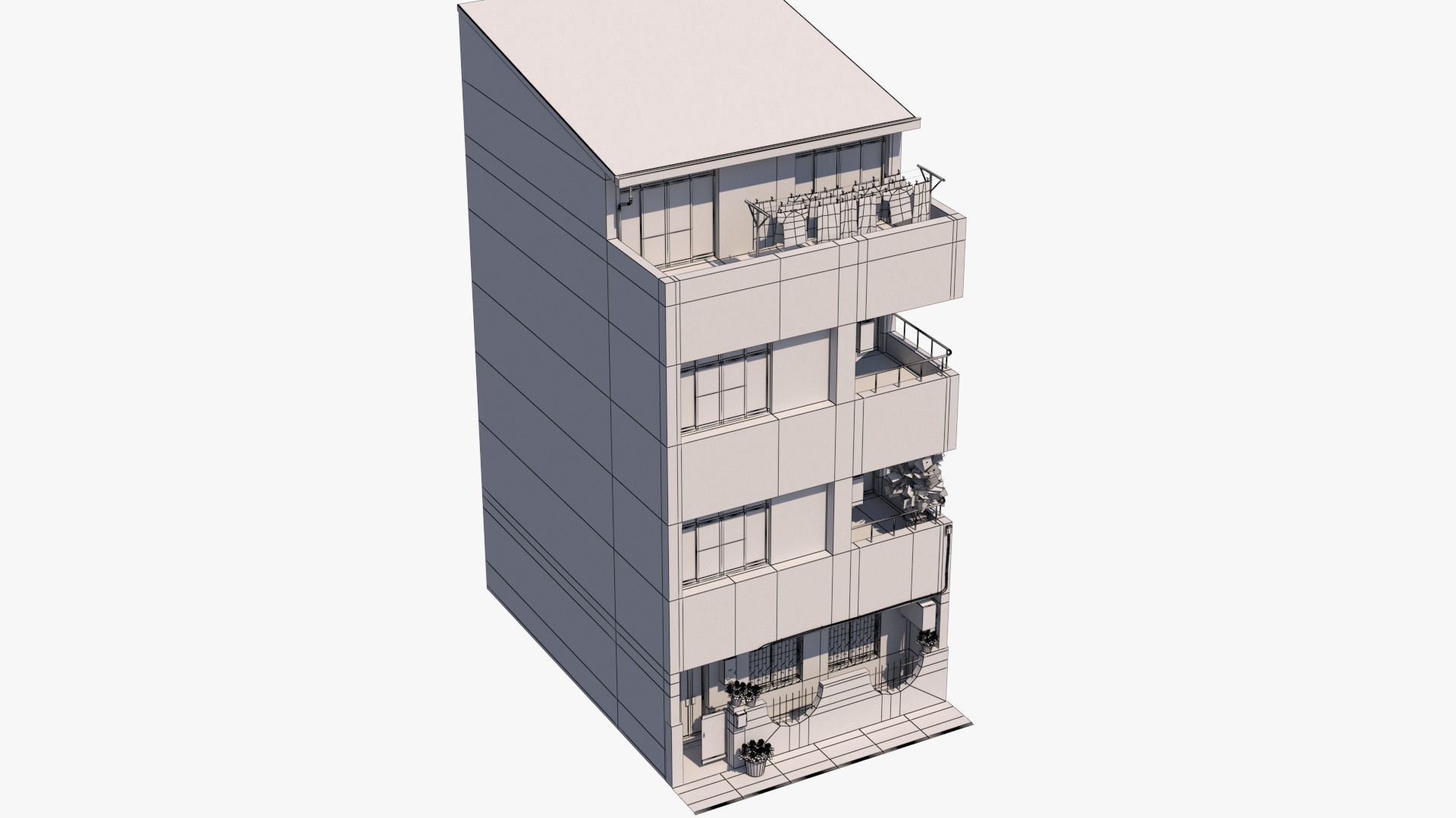 Taiwanese Building 13 Low-poly 3D model_18