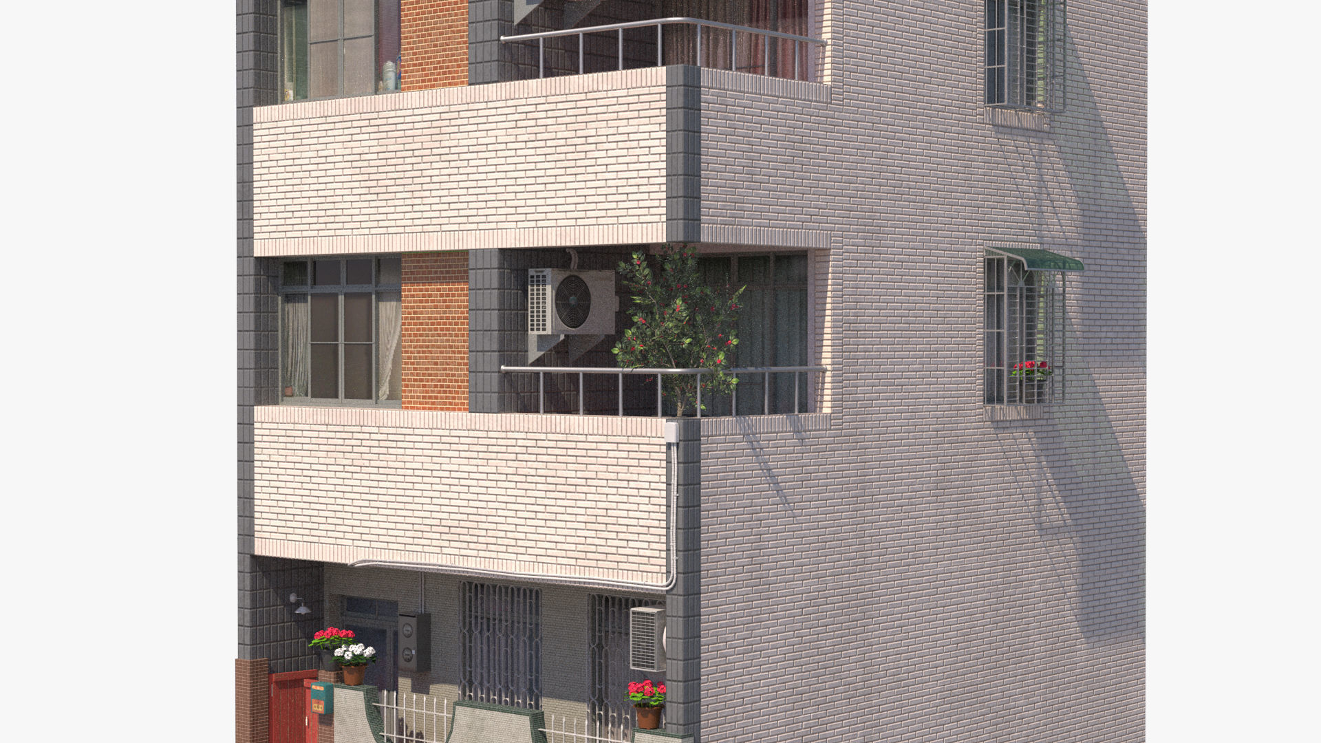 Taiwanese Building 13 Low-poly 3D model_14