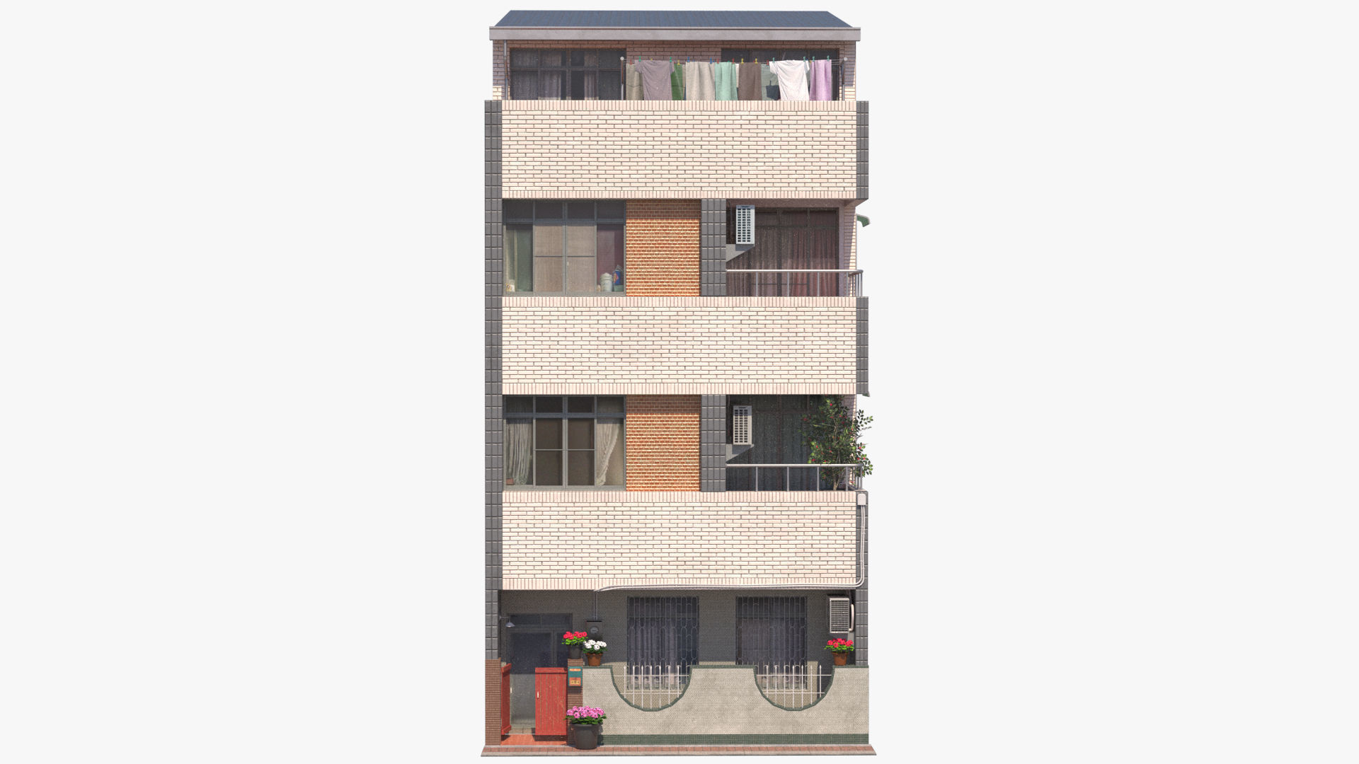 Taiwanese Building 13 Low-poly 3D model_2